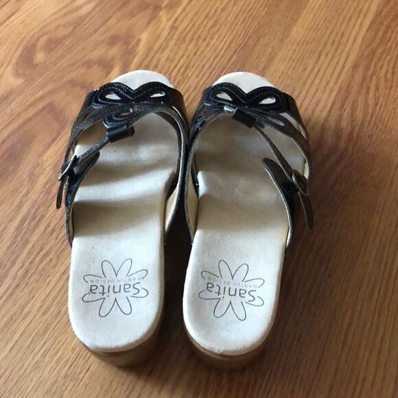 Sanita black patent sandals sz 39 - Picture 3 of 7